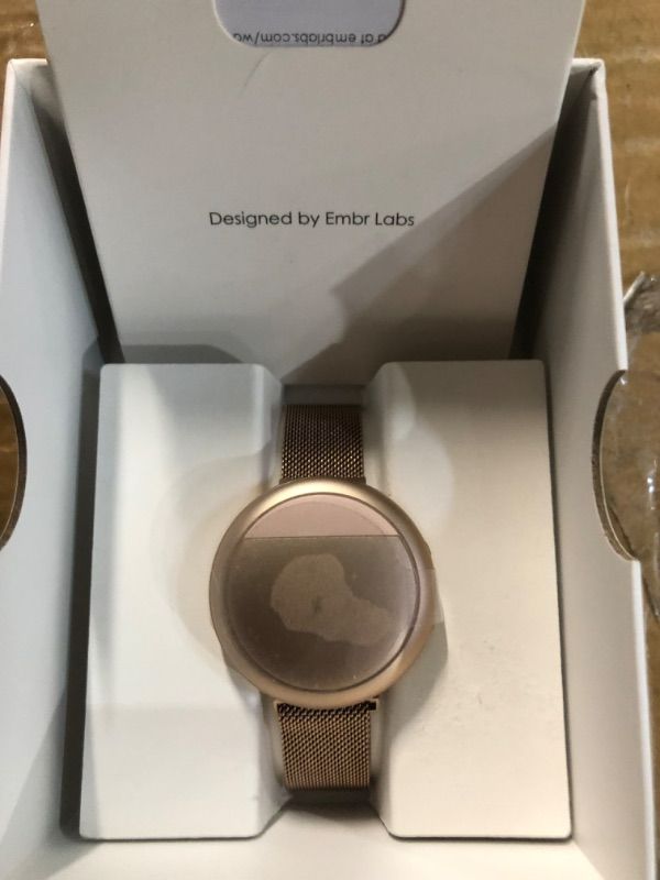 Photo 1 of Embr Wave 2 Thermal Wristband - Effective, Natural Relief from Hot Flashes, Night Sweats, Menopause Symptoms – Improve Sleep, Manage Anxiety - Warming and Cooling Rechargeable Bracelet - Gold Rose Gold