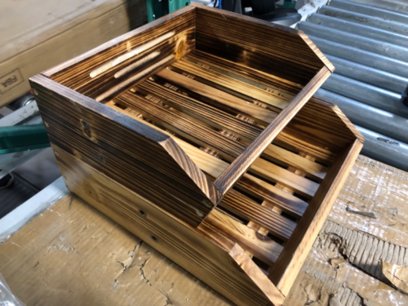 Photo 3 of **POSSIBLY MISSING PARTS** 12"x13"x3.5" & 12"x10"x3.5" Wooden Tray Bins