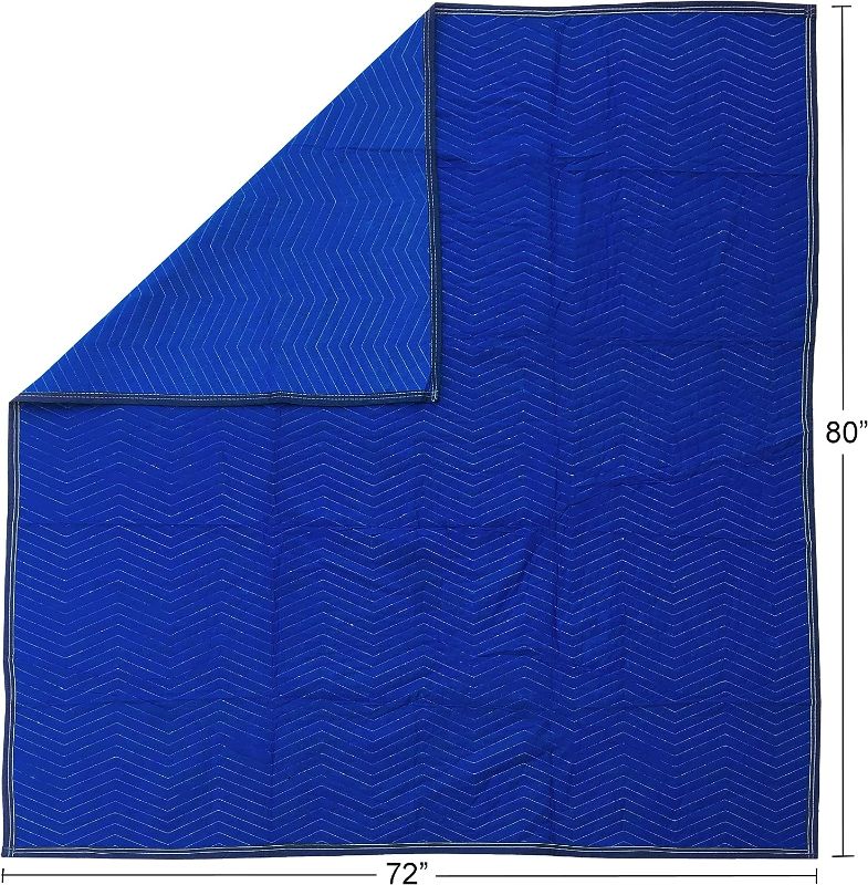 Photo 1 of (2x) Uboxes A0075MU04 Pro Economy Moving Blankets 35lbs/doz 2.92lb/ea 72"x80", Blue