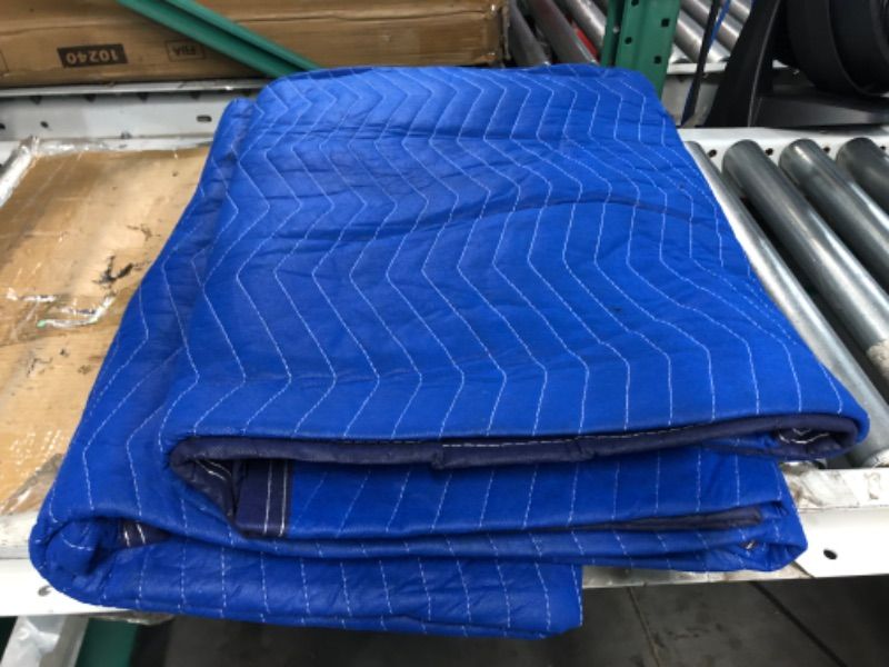 Photo 2 of (2x) Uboxes A0075MU04 Pro Economy Moving Blankets 35lbs/doz 2.92lb/ea 72"x80", Blue