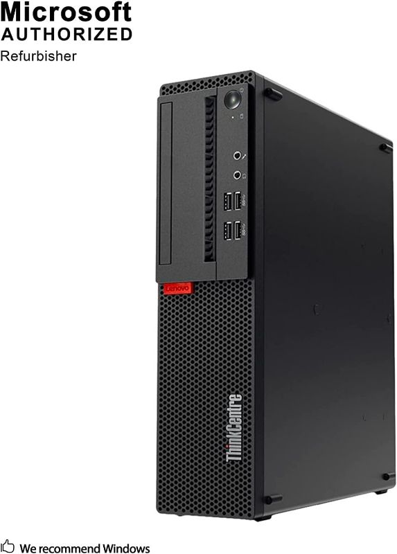 Photo 1 of **SEE PHOTO OF DAMAGE** Lenovo ThinkCentre M910S SFF Desktop Computer, Intel Quad Core i5-6500 Up to 3.6GHz, 16G DDR4, 512GB SSD