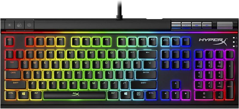 Photo 1 of HyperX Alloy Elite 2 – Mechanical Gaming Keyboard, Software-Controlled Light & Macro Customization, ABS Pudding Keycaps, Media Controls, RGB LED Backlit, HyperX Red 