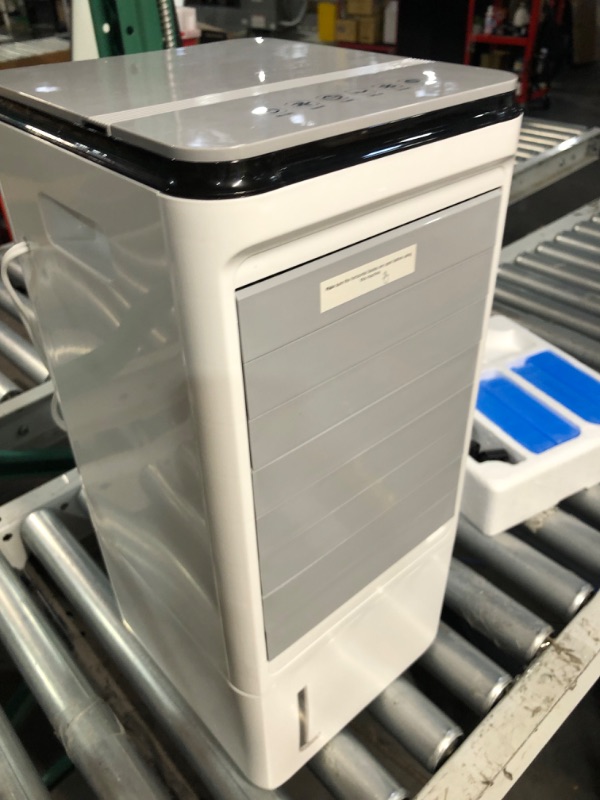 Photo 2 of **FOR PARTS, DOES NOT POWER ON** Cftore Portable Air Conditioner AC, 3-IN-1, Modes & 3 Speeds Fan, Evaporative Cooler, 7H Timer&Remote Control, 4 Ice Box, Ultra-Quiet for Room Home Office, 21-Inch