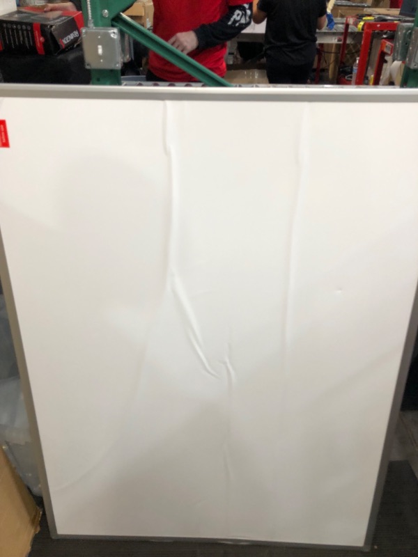 Photo 2 of **SEE PHOTO FOR DAMAGE/IMPERFECTION** Comix Magnetic Dry Erase Board, 48 x 36 inches Wall Mounted Whiteboard, Aluminum Frame White Board with Pen Tray