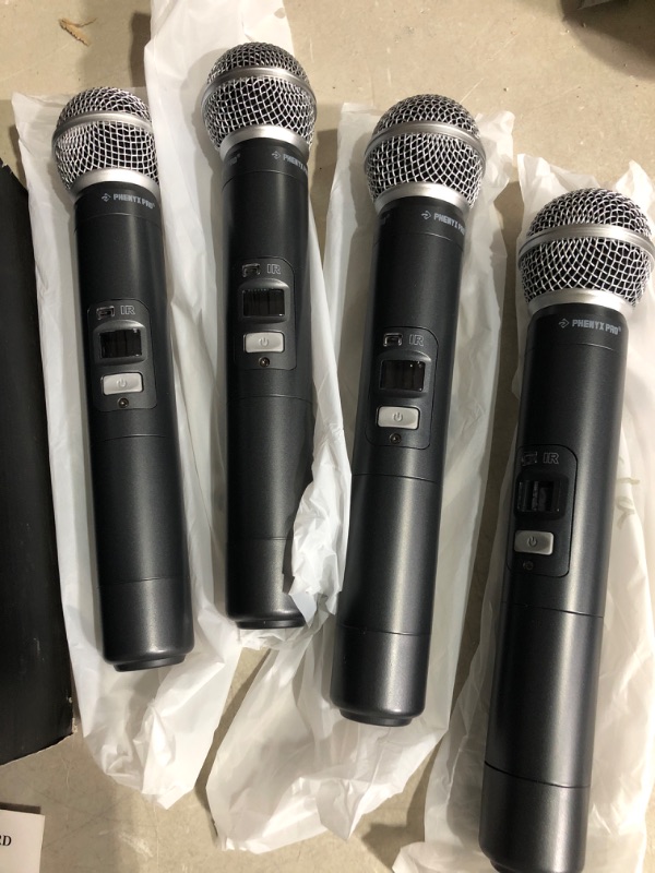 Photo 9 of * used item * powers on * great condition *
Eight-Channel Wireless Mic, w/ 8 Handheld Dynamic Microphones, Auto Scan,8x40 Adjustable UHF Channels,