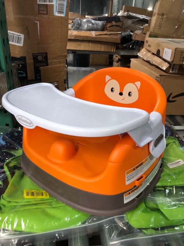 Photo 1 of Infantino Grow-with-Me 4-in-1 Two-Can-Dine Feeding Booster Seat, Fox-Theme, Space-Saving Design, Infant Booster for 4M+, Toddler Seat for 3Y+