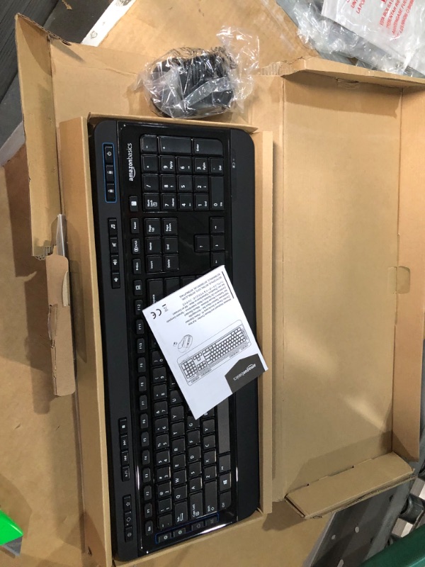 Photo 3 of Amazon Basics Wireless Computer Keyboard and Mouse Combo - Full Size 