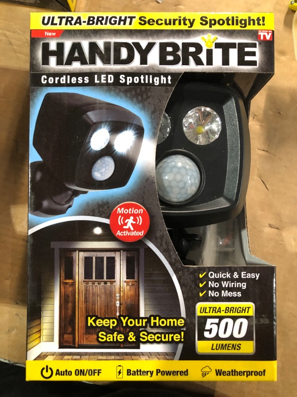 Photo 3 of (PACK OF 5) Ontel Handy Brite Ultra-Bright Cordless LED Security Spotlight, 500 Lumens