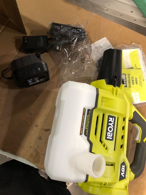 Photo 2 of (SET OF 2) RYOBI ONE+ 18-Volt Lithium-Ion Cordless Mister with 2.0 Ah Battery and Charger Included