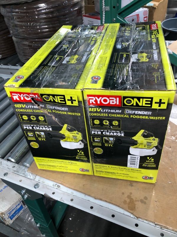 Photo 4 of (SET OF 2) RYOBI ONE+ 18-Volt Lithium-Ion Cordless Mister with 2.0 Ah Battery and Charger Included