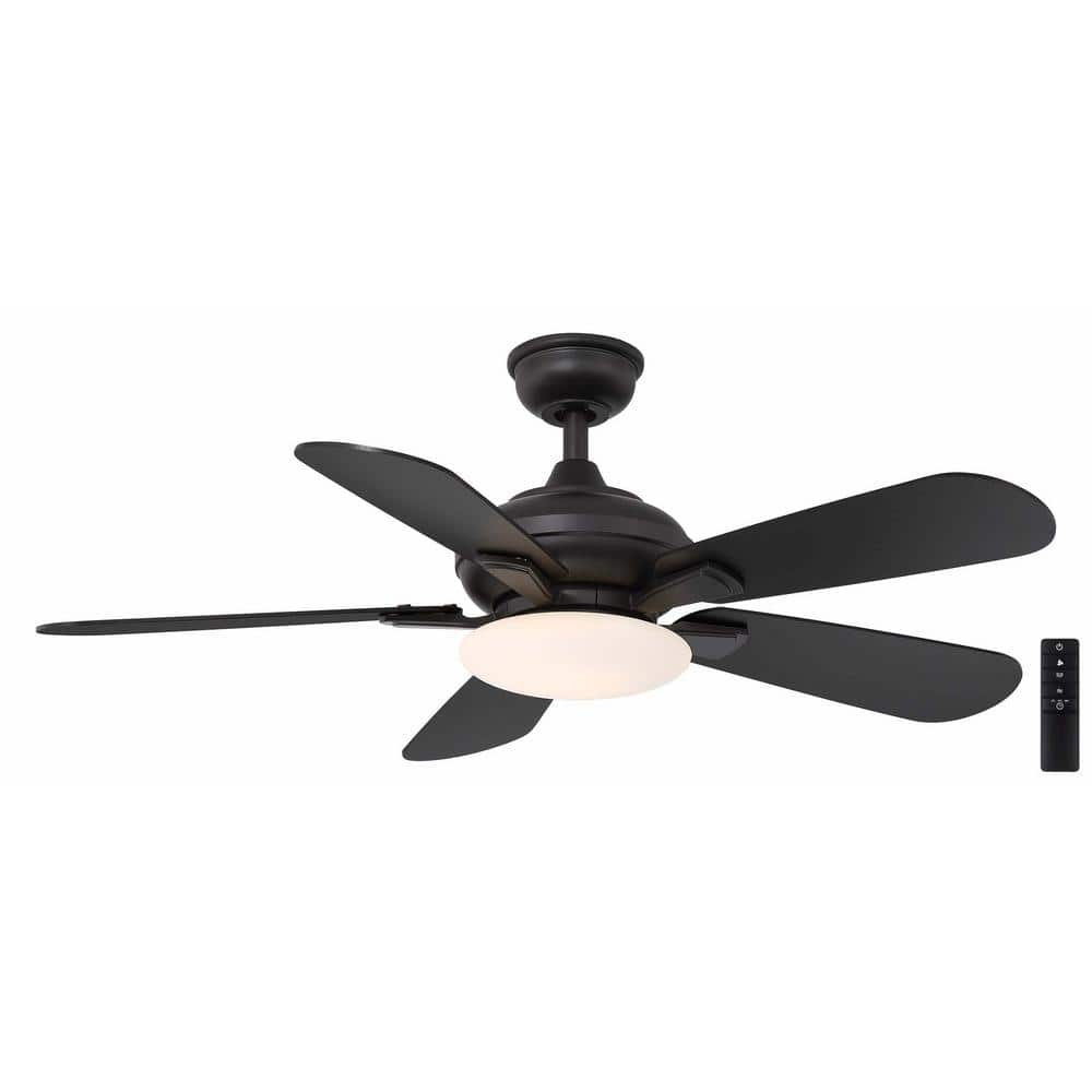 Photo 1 of Home Decorators Collection Benson 44 in. Integrated LED Indoor Matte Black Ceiliing Fan with Light and Remote Control