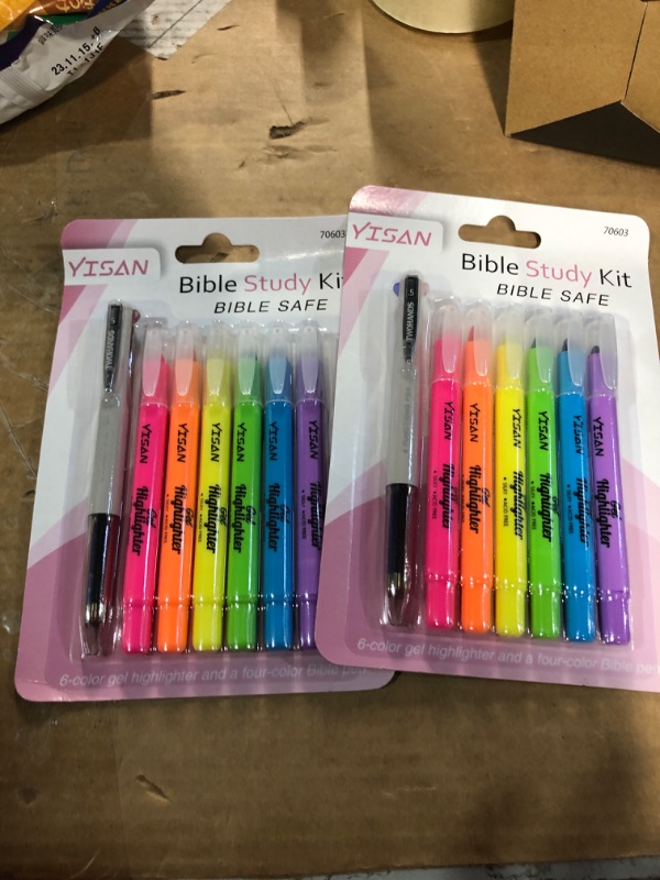 Photo 2 of PACK OF 2 YISAN Bible Highlighters and Pens No Bleed,Bible Study Supplies,6 Gel Highlighters and Multicolor Pen for Journaling,Dry Markers,70603