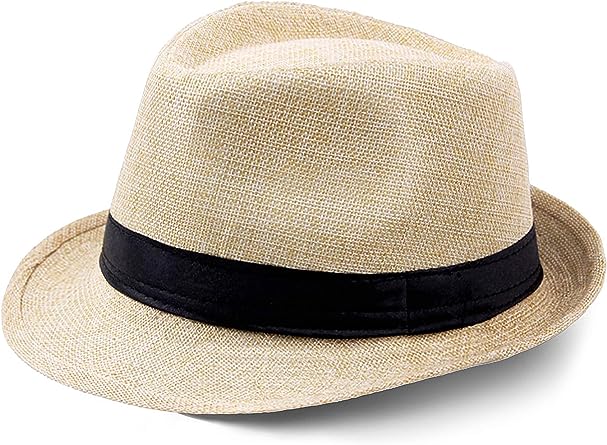 Photo 1 of STOCK PHOTO IS REFERENCE ONLY******* BABEYOND Straw Fedora Hat for Men Panama Trilby Hat Short Brim Summer Sun Hat