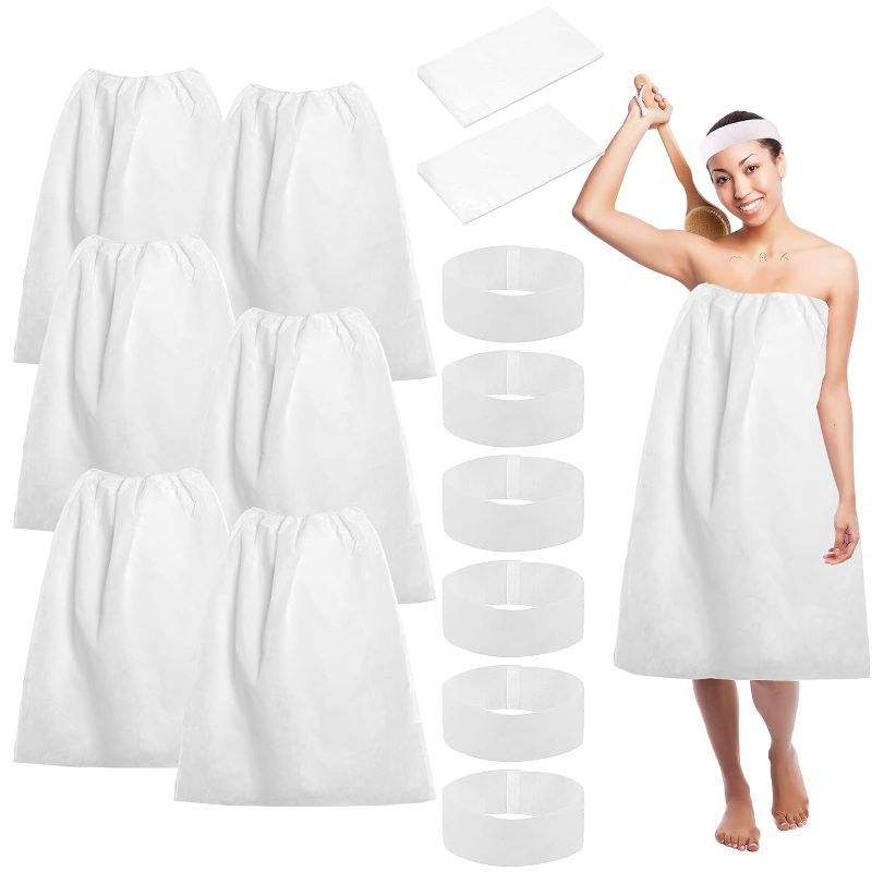 Photo 2 of 10PCS Disposable Spa Wrap with Spa Facial Headbands Included 10 Non-Woven Spa Wrap 