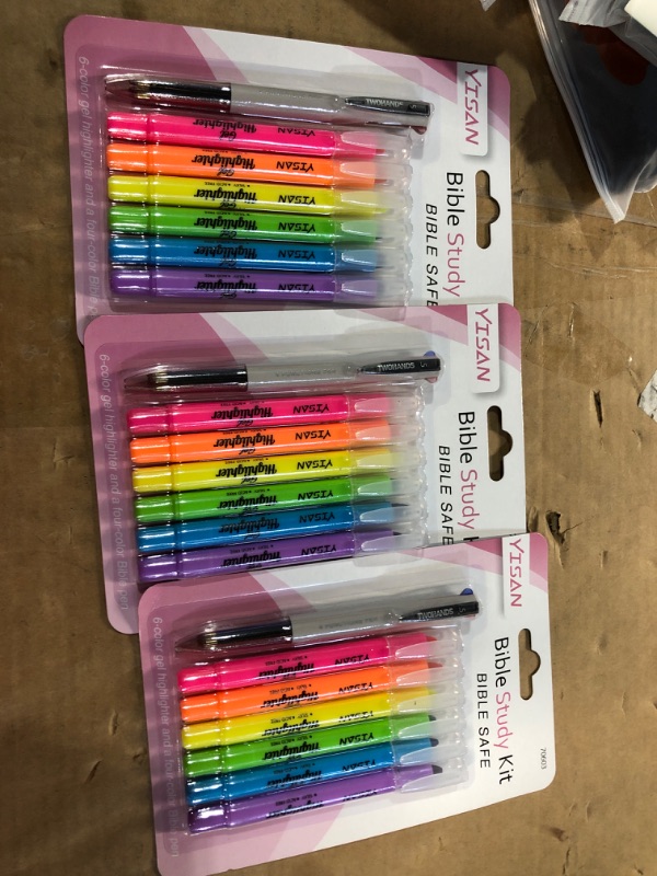 Photo 2 of YISAN Bible Highlighters and Pens No Bleed,Bible Study Supplies,6 Gel Highlighters and Multicolor Pen for Journaling,Dry Markers,70603