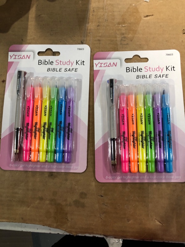 Photo 2 of pack of 2, YISAN Bible Highlighters and Pens No Bleed,Bible Study Supplies,6 Gel Highlighters and Multicolor Pen for Journaling,Dry Markers,70603