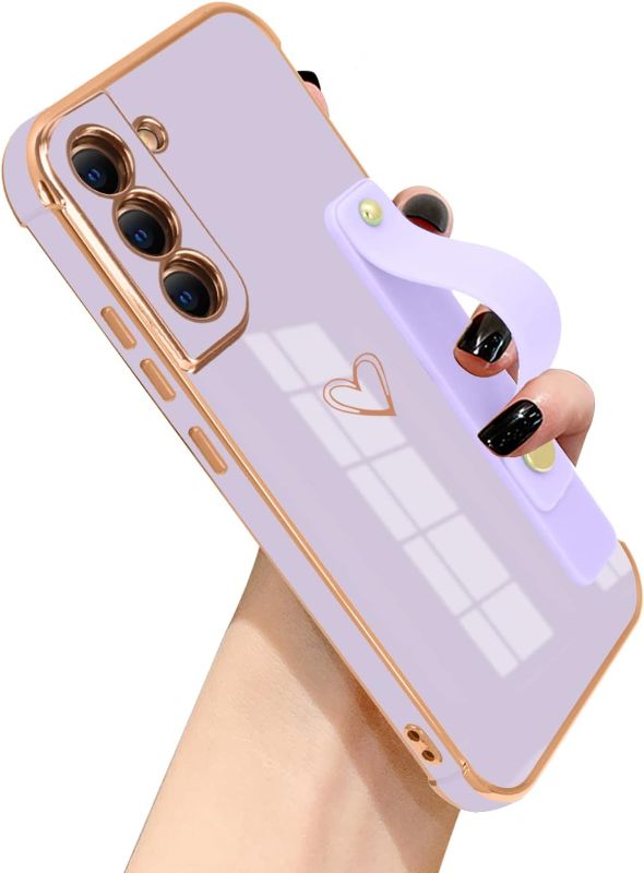 Photo 1 of 4.3 4.3 out of 5 stars 183 Reviews
Uioeua Compatible with Samsung Galaxy S21 Ultra ?6.8" 2021 Case Thin for Women Girls,Soft TPU Plating Bumper Wristband Holder Case Slim Anti-Scratch Shockproof Love Heart Cute Case(Elegant Purple)