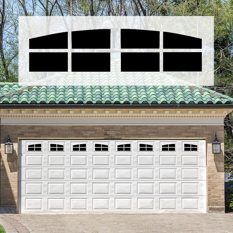 Photo 2 of 
Sanfurney 2 Car Magnetic Garage Door Windows Panes Arch Style Pre-Cut Faux Fake 