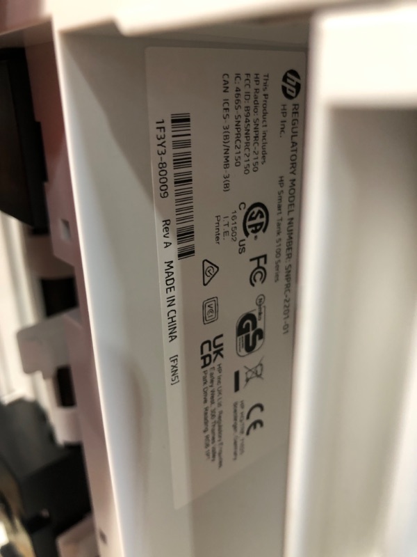 Photo 3 of parts only****** HP Smart-Tank 5101 Wireless All-in-One Ink-Tank Printer with up to 2 Years of Ink Included (1F3Y0A),White