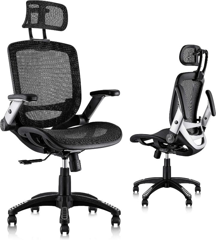 Photo 1 of GABRYLLY Ergonomic Office Desk Chair, High Back Mesh Chair with Adjustable Flip-up Arms & 