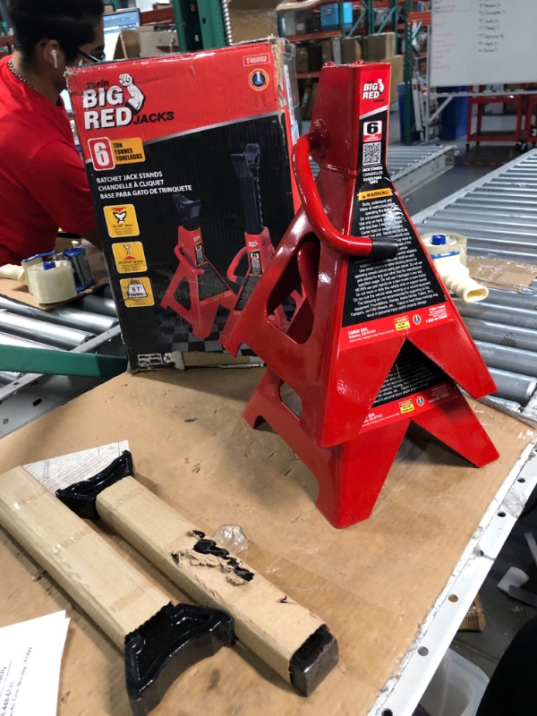 Photo 1 of 
BIG RED T46002A Torin Steel Jack Stands: Double Locking, 6 Ton (12,000 lb) Capacity, Red, 1 PaiR 