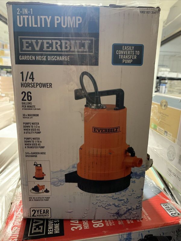 Photo 1 of Everbilt
1/4 HP 2-in-1 Utility Pump