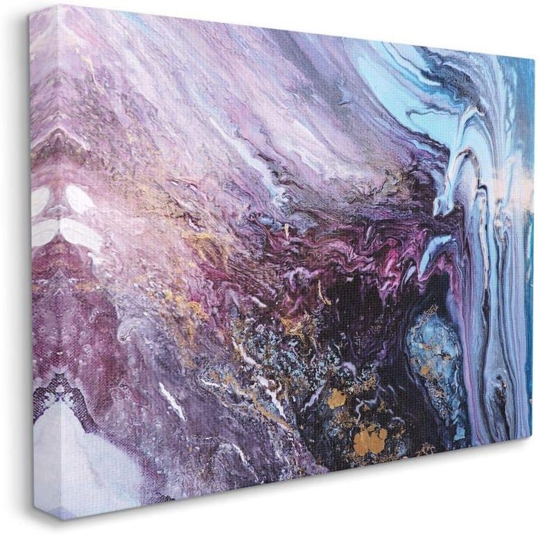 Photo 1 of Stupell Industries Abstract Liquid Purple Blue Texture Painting, 