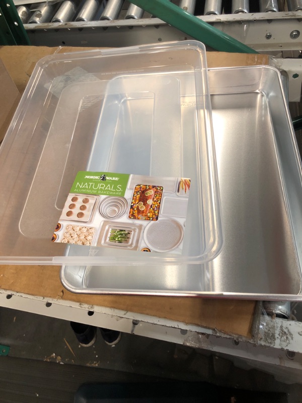 Photo 1 of New Star Foodservice 537232 Commercial-Grade 18-Gauge Aluminum Sheet Pan/Bun Pan, 13" 