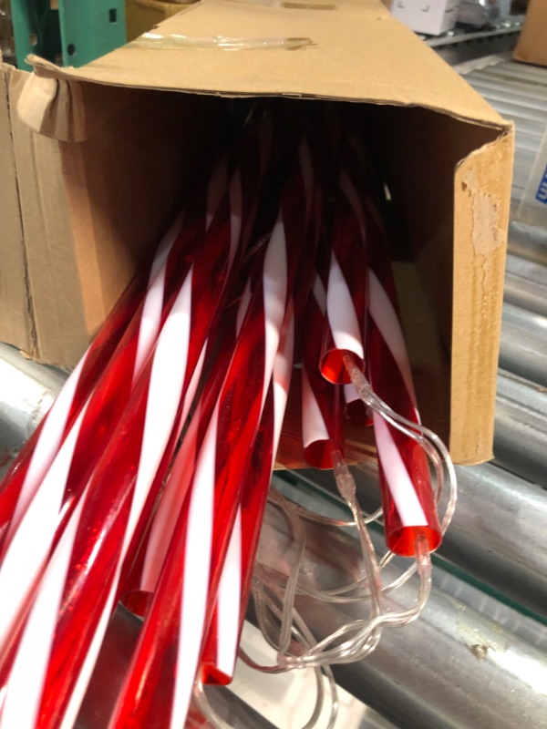 Photo 2 of 12 Pcs 36 Inch Giant Christmas Candy Cane Pathway Markers Lights,