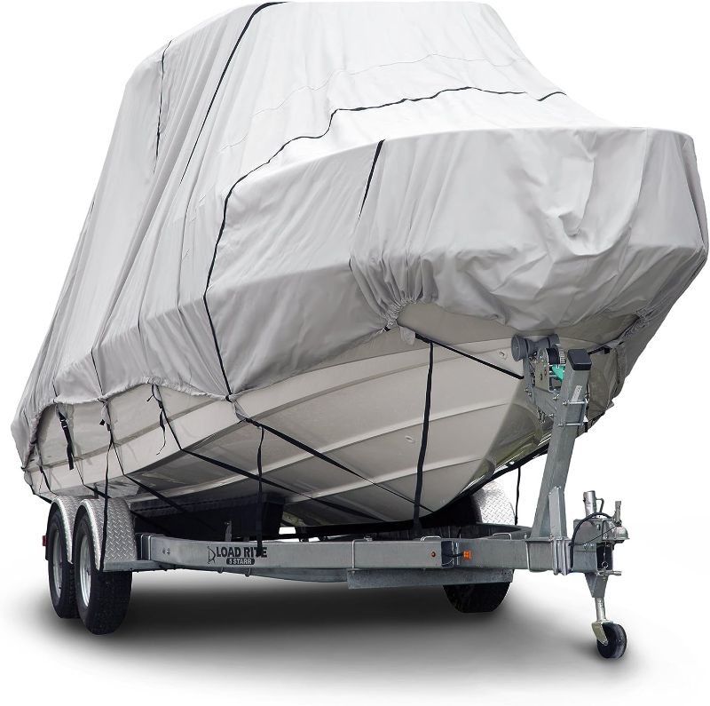 Photo 1 of [Notes] Budge 600 Denier Boat Cover fits Hard Top/T-Top Boats B-621-X8 (24' to 26' Long, Gray)
