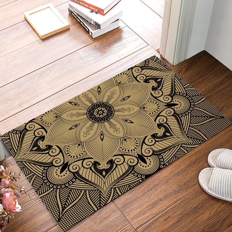 Photo 1 of [See Notes] Welcome Doormat Mandala Floral Printed Entrance Floor Mat Rug Indoor/Front Door/Bathroom Mats Rubber Non Slip
