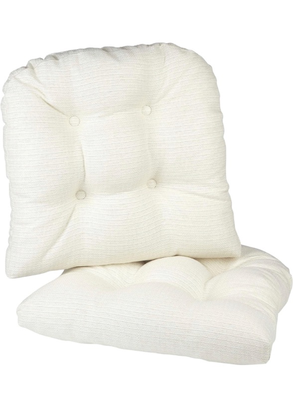 Photo 1 of Klear Vu Omega Overstuffed Universal Non-Slip Cushions 2 Count (Pack of 1), Ivory