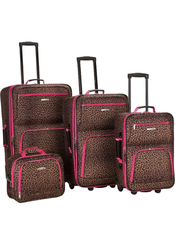 Photo 1 of * item used * minor damage *
Rockland Jungle Softside Upright Luggage, Pink Leopard, 4-Piece Set