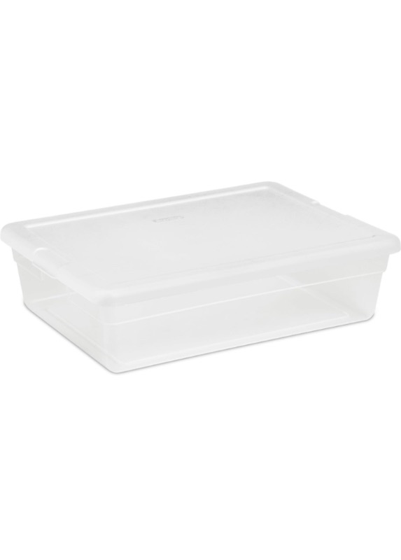 Photo 1 of **MISSING LIDS** RUBBERMAID 28QT Storage Box 4 pack