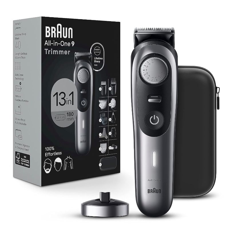 Photo 1 of *USED* Braun All-in-One Style Kit Series 9 9440, 13-in-1 Trimmer for Men with Beard Trimmer, Body Trimmer for Manscaping