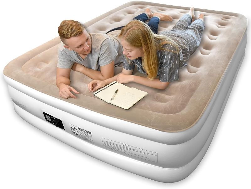 Photo 1 of JOOFO Queen Air Mattress with Built-in Pump,Double Height 18-inch Inflatable Bed for Camping,Home and Travel-Queen Size
