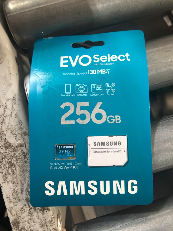 Photo 2 of SAMSUNG EVO Select Micro SD-Memory-Card + Adapter, 256GB microSDXC 130MB/s Full HD & 4K UHD, UHS-I, U3, A2, V30, Expanded Storage for Android Smartphones, Tablets, Nintendo-Switch (MB-ME256KA/AM)