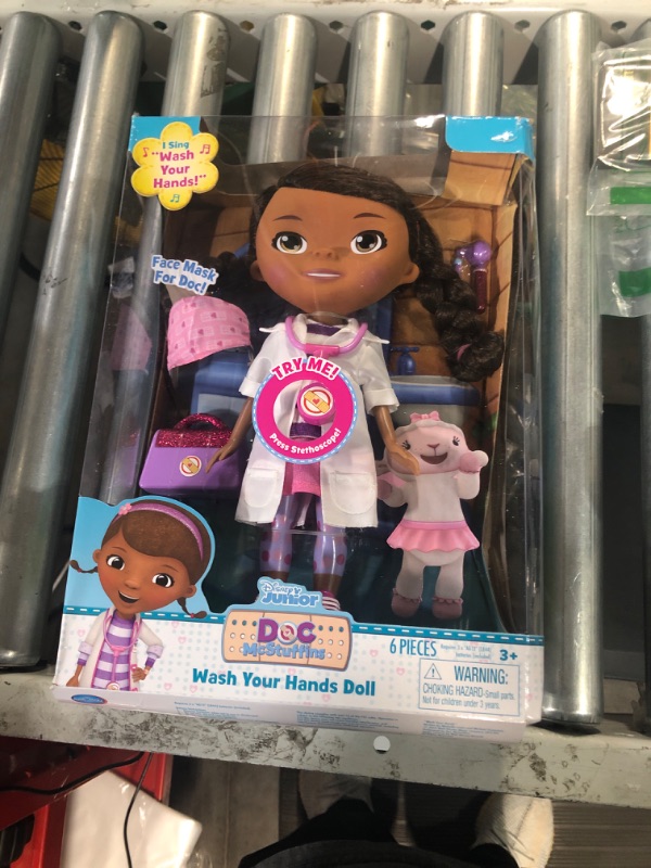 Photo 4 of Disney Junior Doc McStuffins Wash Your Hands Singing Doll, With Mask & Accessories, by Just Play