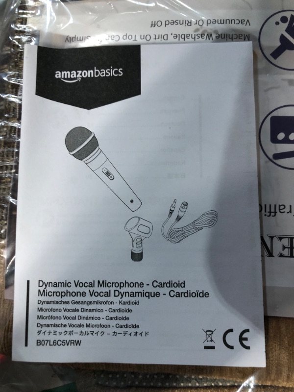 Photo 4 of Amazon Basics Dynamic Vocal Microphone, Cardioid, XLR, Black, Silver