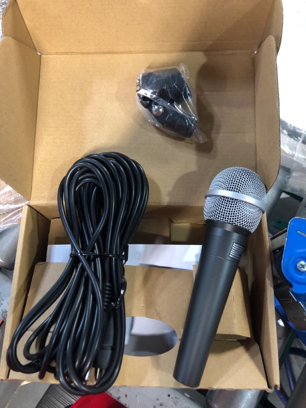 Photo 2 of Amazon Basics Dynamic Vocal Microphone, Cardioid, XLR, Black, Silver