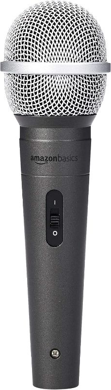 Photo 1 of Amazon Basics Dynamic Vocal Microphone, Cardioid, XLR, Black, Silver