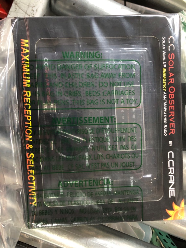 Photo 2 of C. Crane CC Solar Observer Wind Up Solar Emergency Crank Radio with AM, FM, NOAA Weather, Built in LED Flashlight & Cellphone Charger