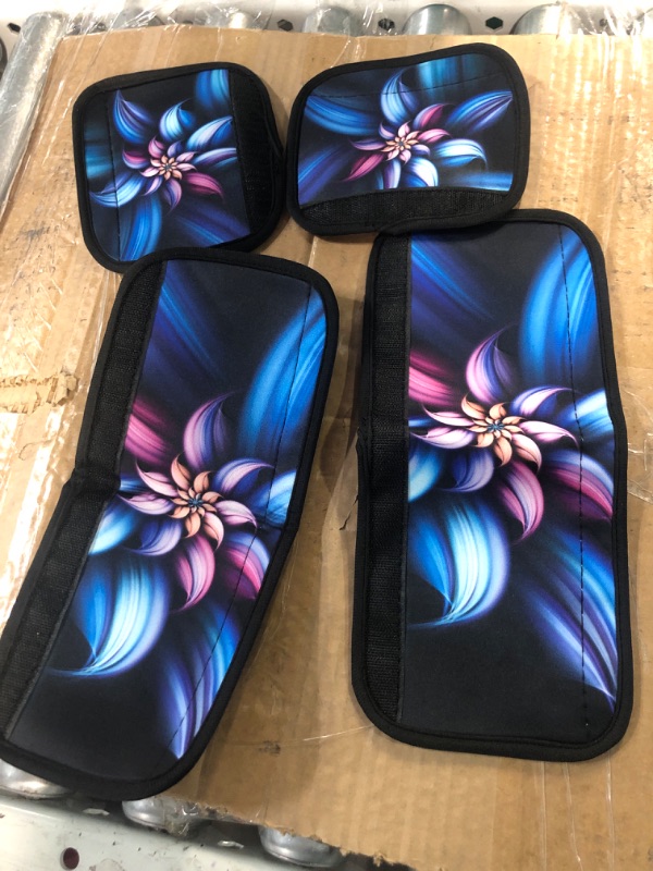 Photo 2 of BIGCARJOB Art Flower Car Set,4 Pcs Blooming Floral Print armrest covers