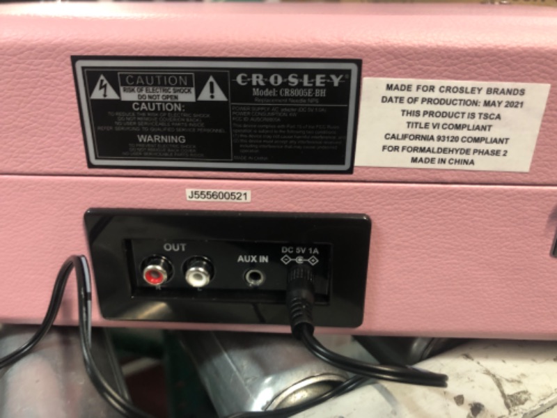 Photo 2 of Crosley Cruiser Deluxe Bluetooth Suitcase Vinyl Record Player, Blush 