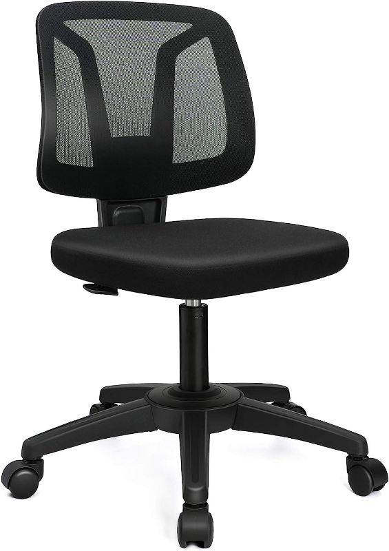 Photo 1 of VigorPow Armless Mesh Office Chair Ergonomic Swivel Black 