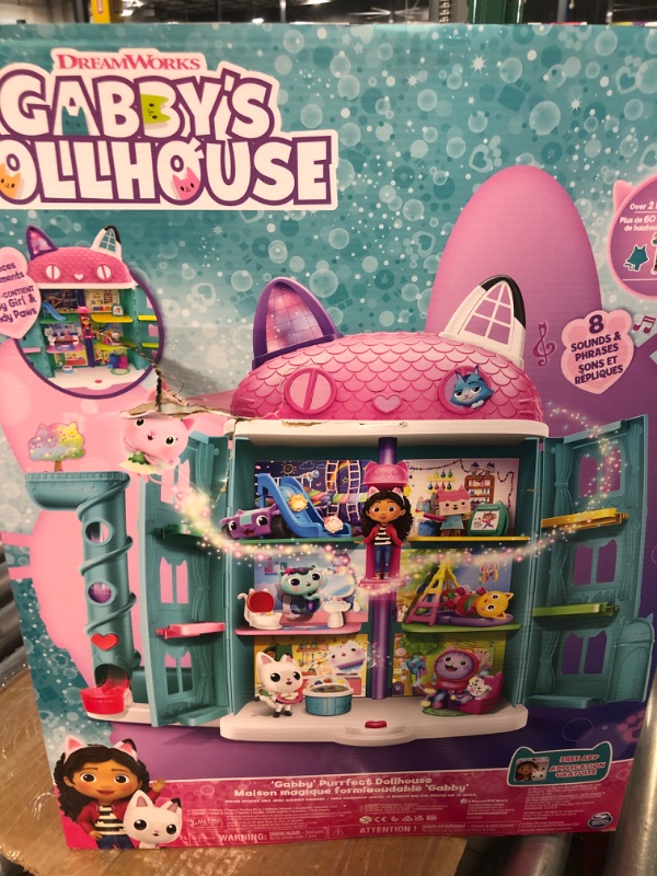 Photo 4 of Gabby's Dollhouse, Purrfect Dollhouse with 15 Pieces Including Toy Figures, Furniture, Accessories and Sounds, Kids Toys for Ages 3 and up