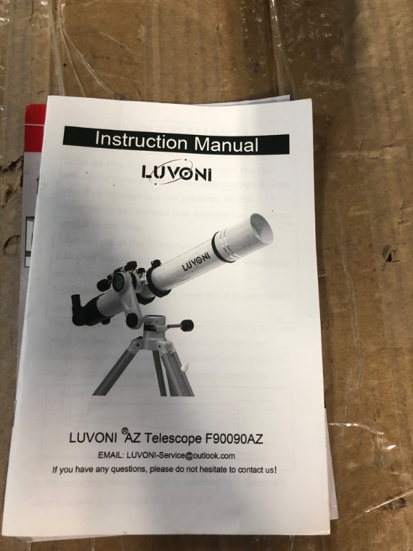 Photo 4 of LUVONI Telescope, 90mm Aperture 900mm Telescopes for Adults Astronomy with Fine-tuning AZ Tripod, Multi-coated High Transmission Professional Refractor Telescope with Slow-motion Knobs & Phone Adapter