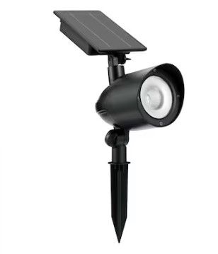 Photo 1 of (FOR PARTS ONLY) Harbor Breeze 120-Lumen Black Solar LED Flood Light