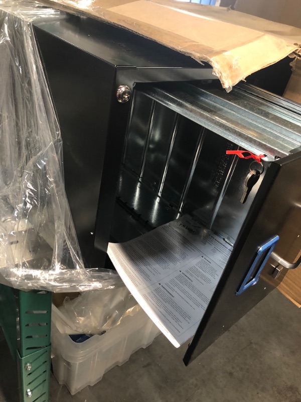 Photo 1 of **DAMAGE** Hirsh Industries Vertical Letter File Cabinet, 2 Letter-Size File Drawers, Black, 15 x 22 x 28.37