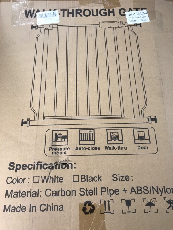 Photo 2 of Baby Gate Extra Wide Pressure Mounted Walk Through 24.02-76.38 inch 